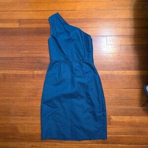 J.Crew blue/teal one-shoulder dress, size 0